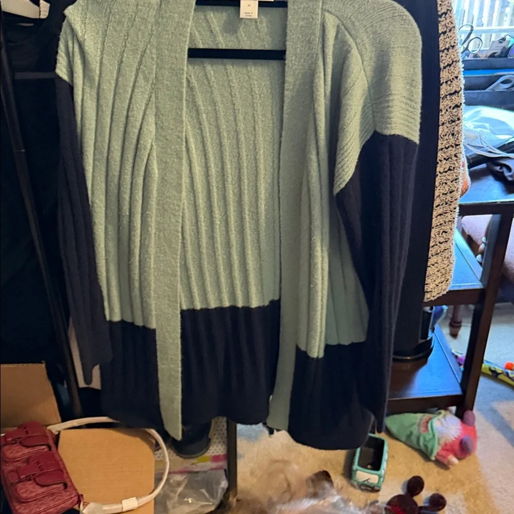 Christopher & Banks Mint Open-Front Ribbed Cardigan - Picture 2 of 3